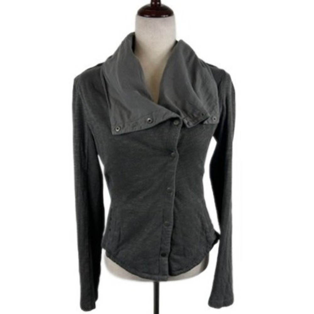 Saturday‎ Sunday Anthropologie Cardigan Women's Size XS Gray Cotton Sweatshirt